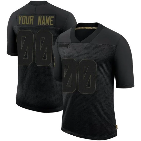 Customized Vikings Jersey for Youth CUSTOM MINNESOTA VIKINGS LIMITED BLACK 2020 SALUTE TO SERVICE JERSEY -