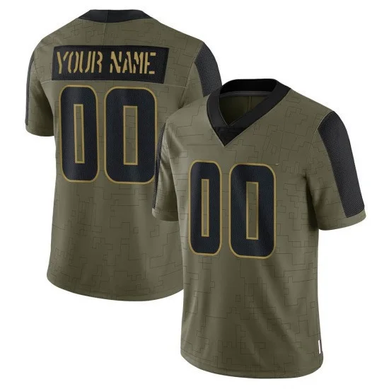 Customized Vikings Jersey for Youth CUSTOM MINNESOTA VIKINGS LIMITED OLIVE 2021 SALUTE TO SERVICE JERSEY -