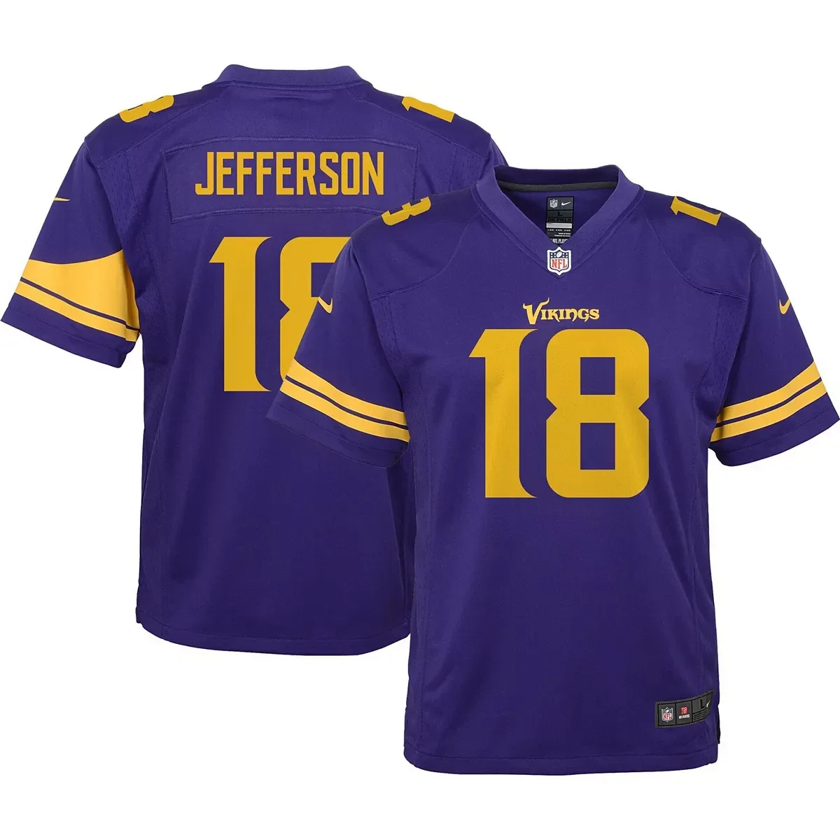 Youth's Justin Jefferson Alternate Minnesota Vikings Game Jersey - Purple -