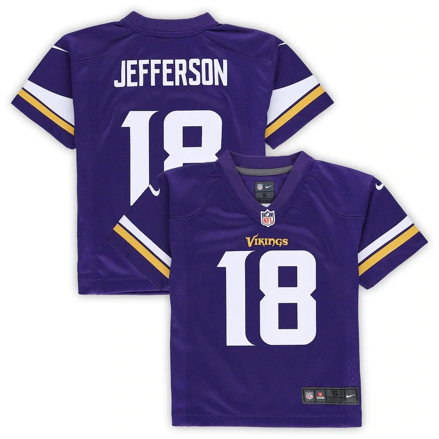 Youth's Justin Jefferson Purple Minnesota Vikings Player Game Jersey -