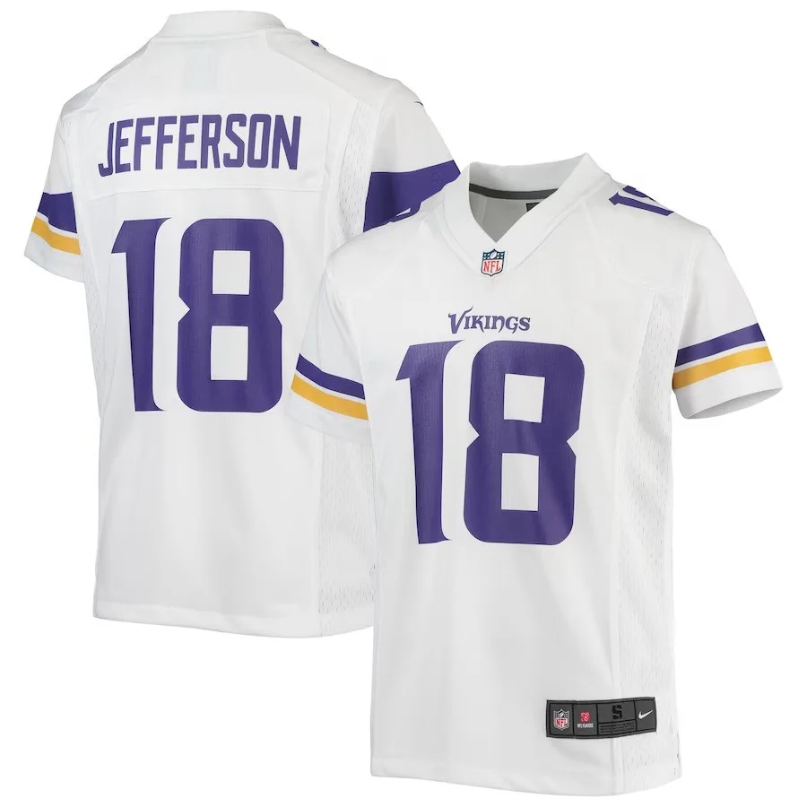 Youth's Justin Jefferson White Minnesota Vikings Game Jersey -