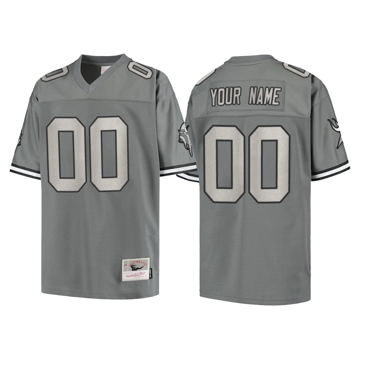 Customized Vikings Jersey for Youth Minnesota Vikings #00 Custom Metal  Jersey - Charcoal
