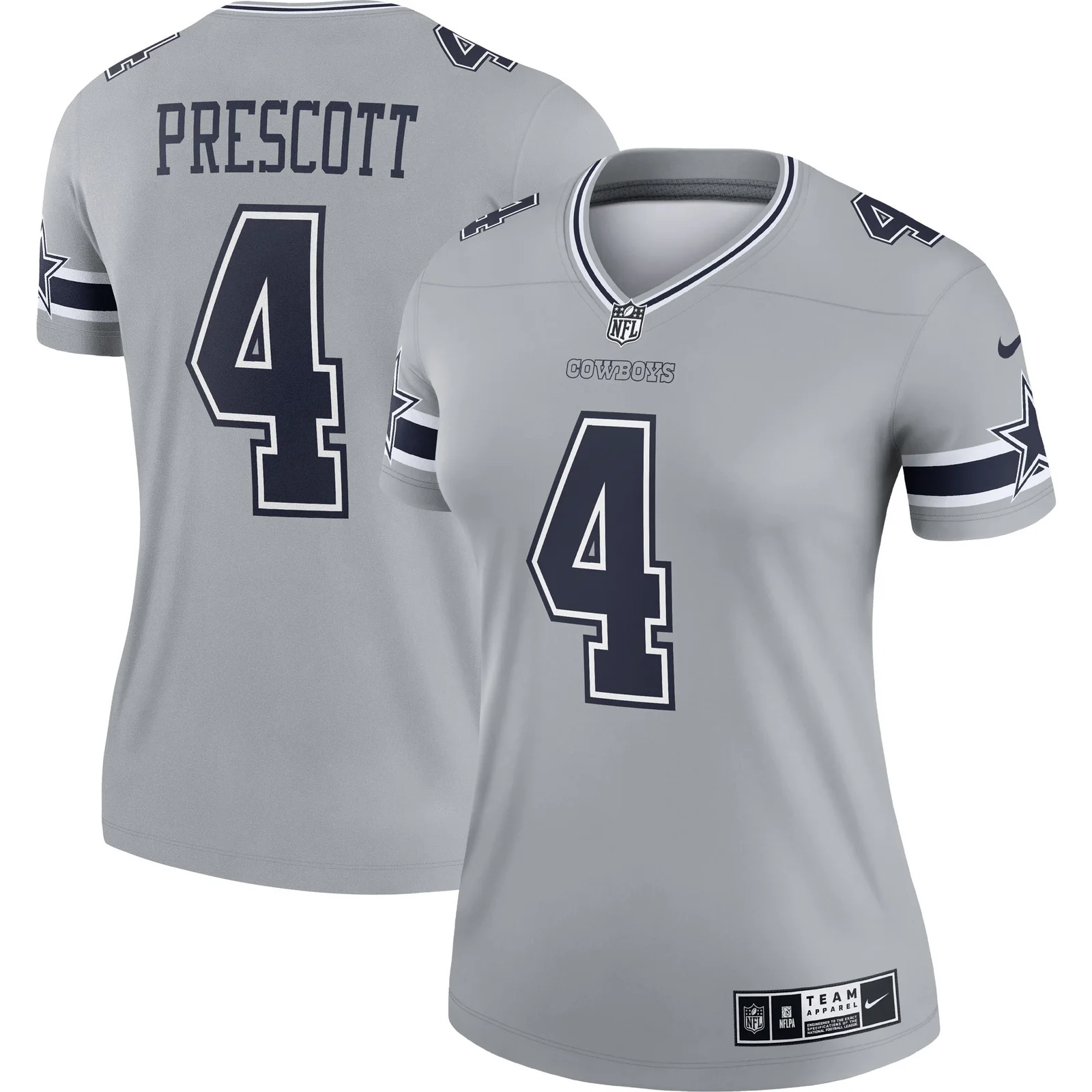 Dak Prescott Dallas Cowboys Woman's Inverted Legend Jersey - Gray -