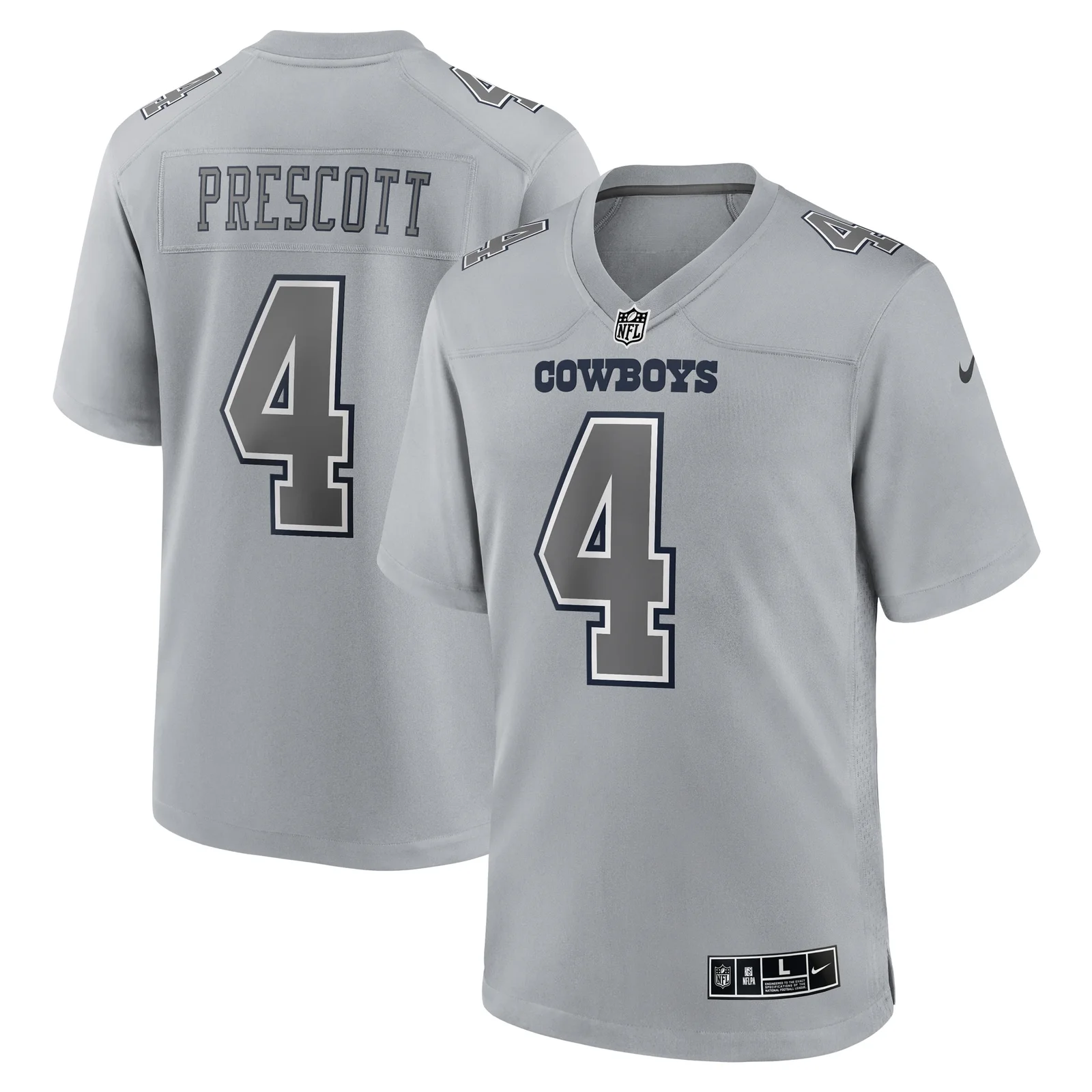 Men's Dak Prescott Dallas Cowboys Atmosphere Fashion Game Jersey - Gray -