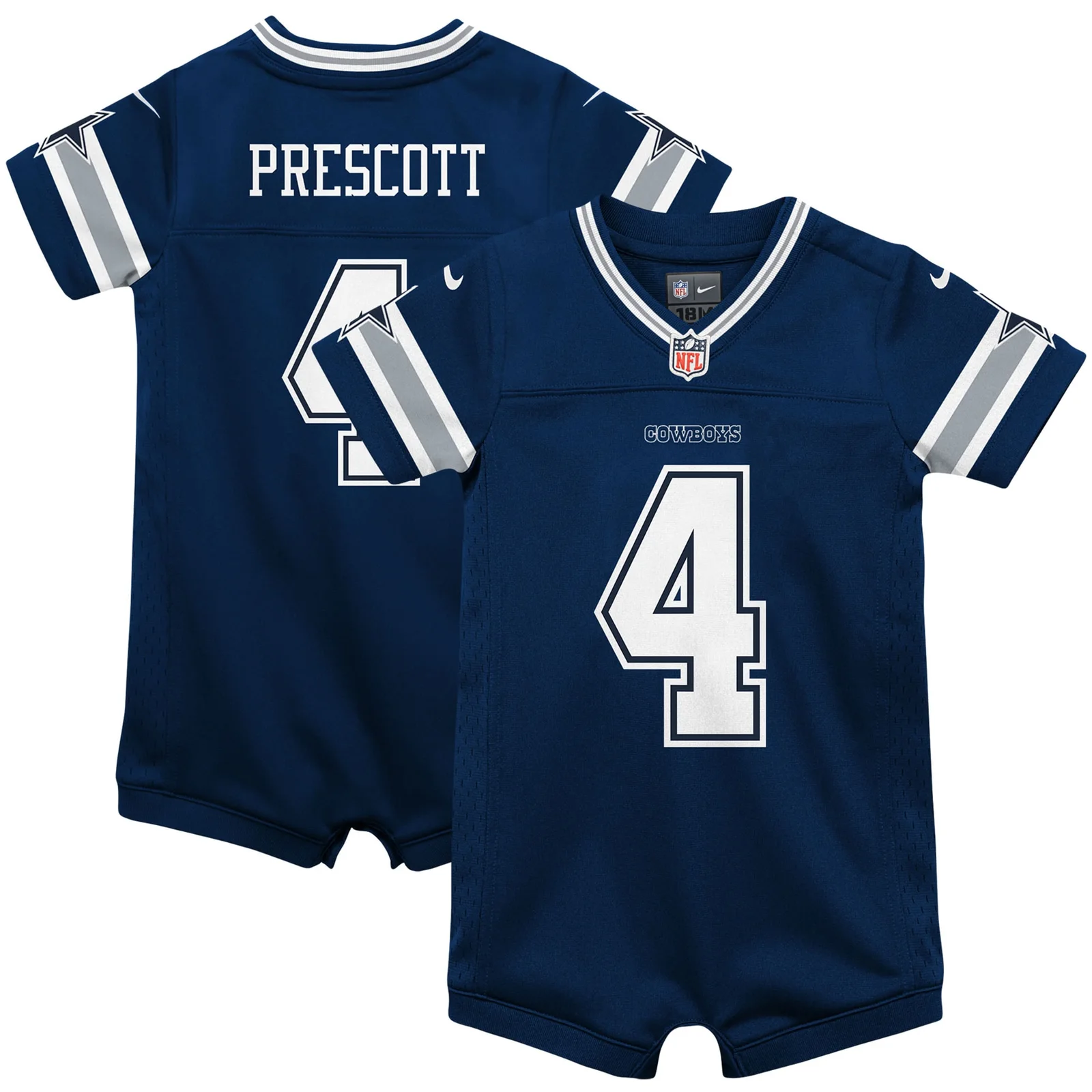 Men's Dak Prescott Dallas Cowboys Infant Game Jersey Romper - Navy -