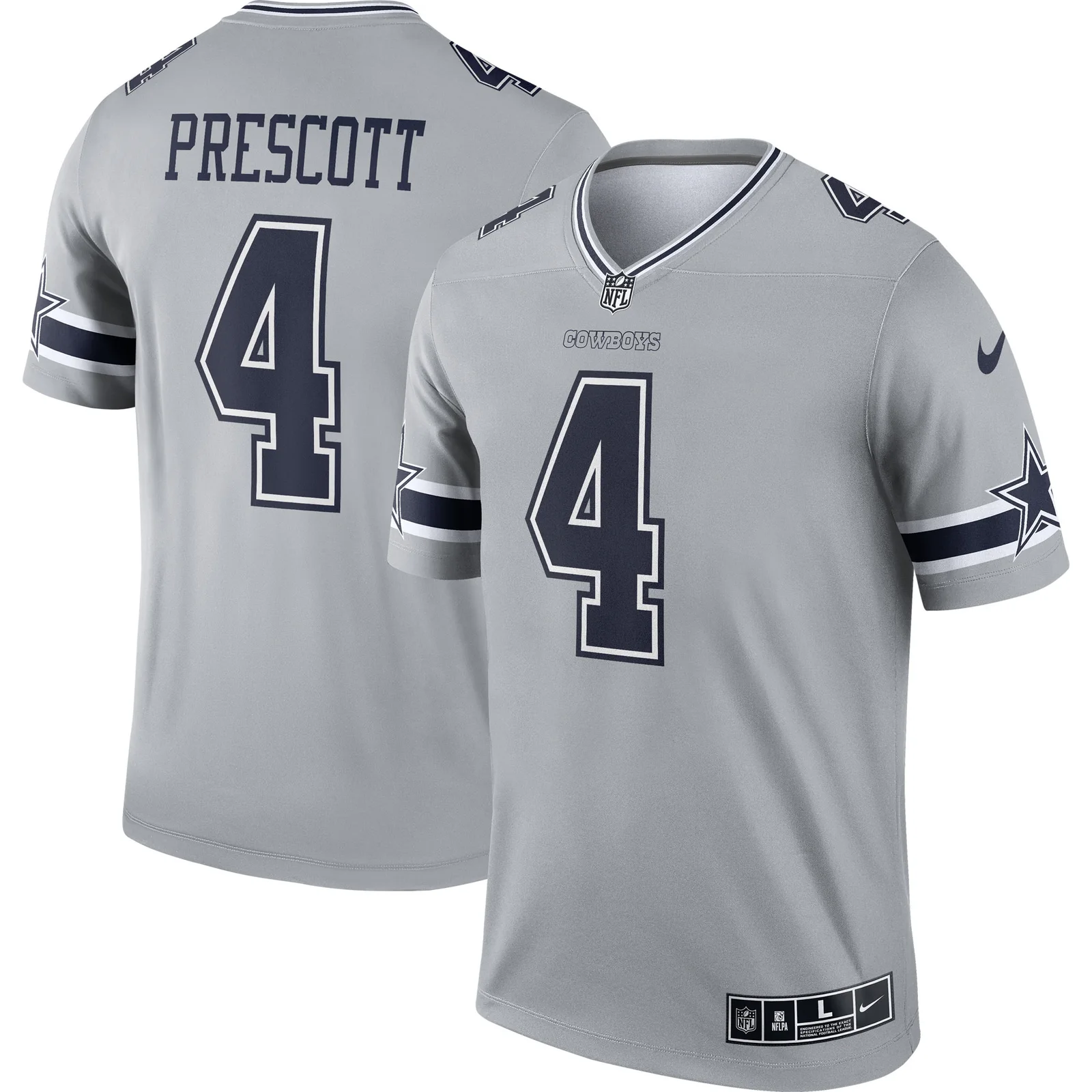 Men's Dak Prescott Dallas Cowboys Inverted Legend Jersey - Gray -