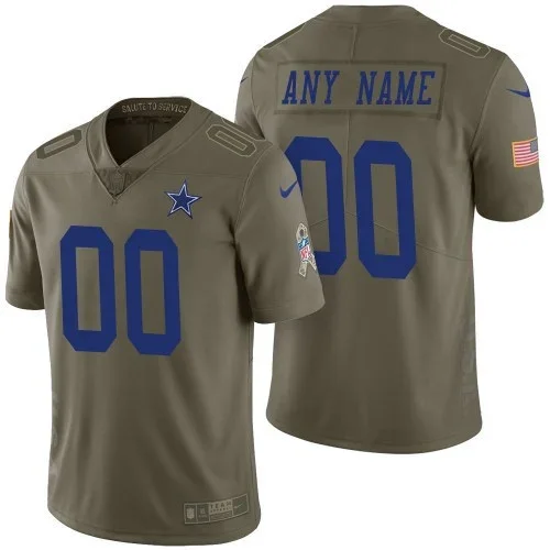 Youth's Dallas Cowboys Olive 2017 Salute to Service Limited Customized Jersey -