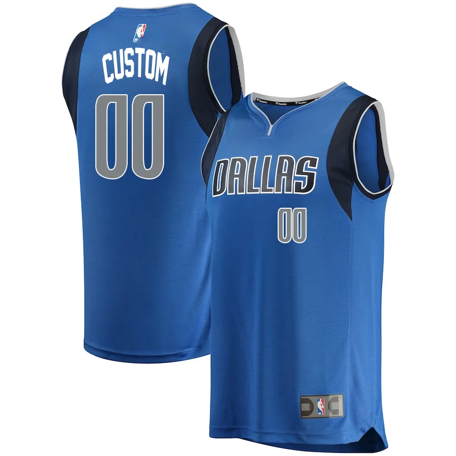 Custom Dallas Mavericks Branded Fast Break  Jersey Blue - Icon Edition