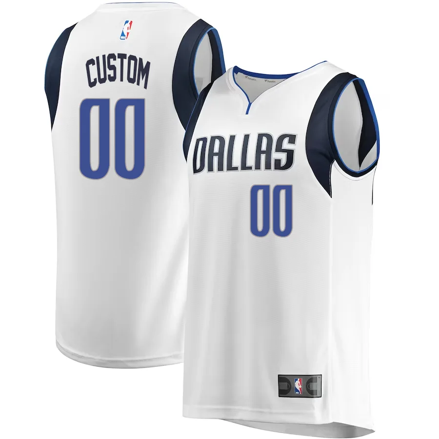 Custom Dallas Mavericks Branded Fastbreak Jersey - Association Edition - White -