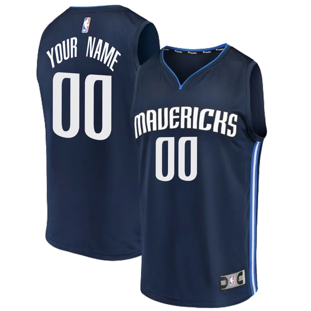 Custom Dallas Mavericks Fast Break Team  Jersey Navy - Statement Edition
