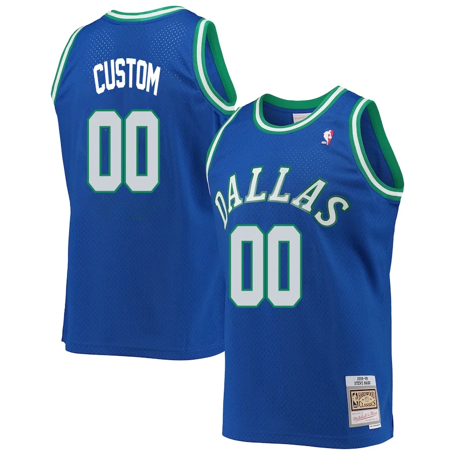 Custom Dallas Mavericks Mitchell _ Ness Hardwood Classics Swingman Jersey - Blue -