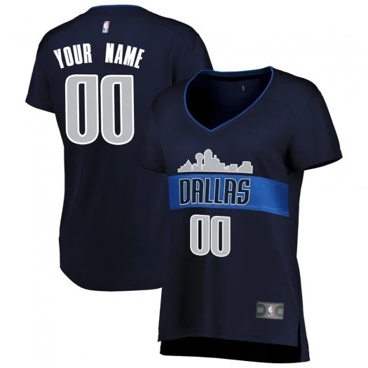 Woman's Custom Dallas Mavericks Swingman Navy Fast Break Jersey - Statement Edition -