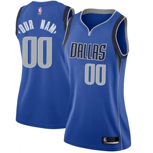 Woman's Custom Dallas Mavericks Swingman Royal Jersey - Icon Edition -