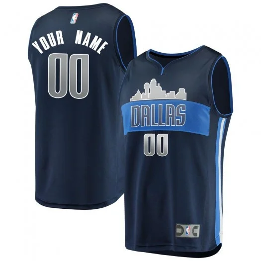 Youth's Custom Dallas Mavericks Swingman Navy Fast Break Jersey - Statet Edition -