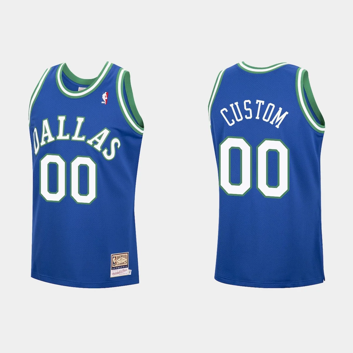 Youth's Dallas Mavericks Custom #00 Mitchell &amp; Ness Hardwood Classics Blue Jersey - -