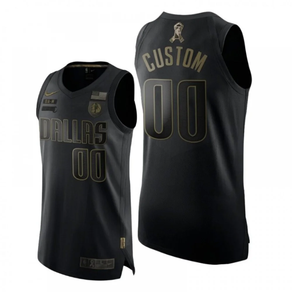 Youth's DALLAS MAVERICKS CUSTOM 2020 SALUTE TO SERVICE BLACK JERSEY -