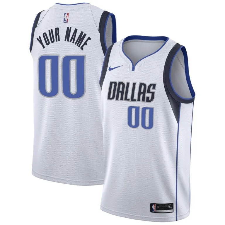 Youth's Dallas Mavericks Custom Swingman Jersey White â€“ Association Edition -