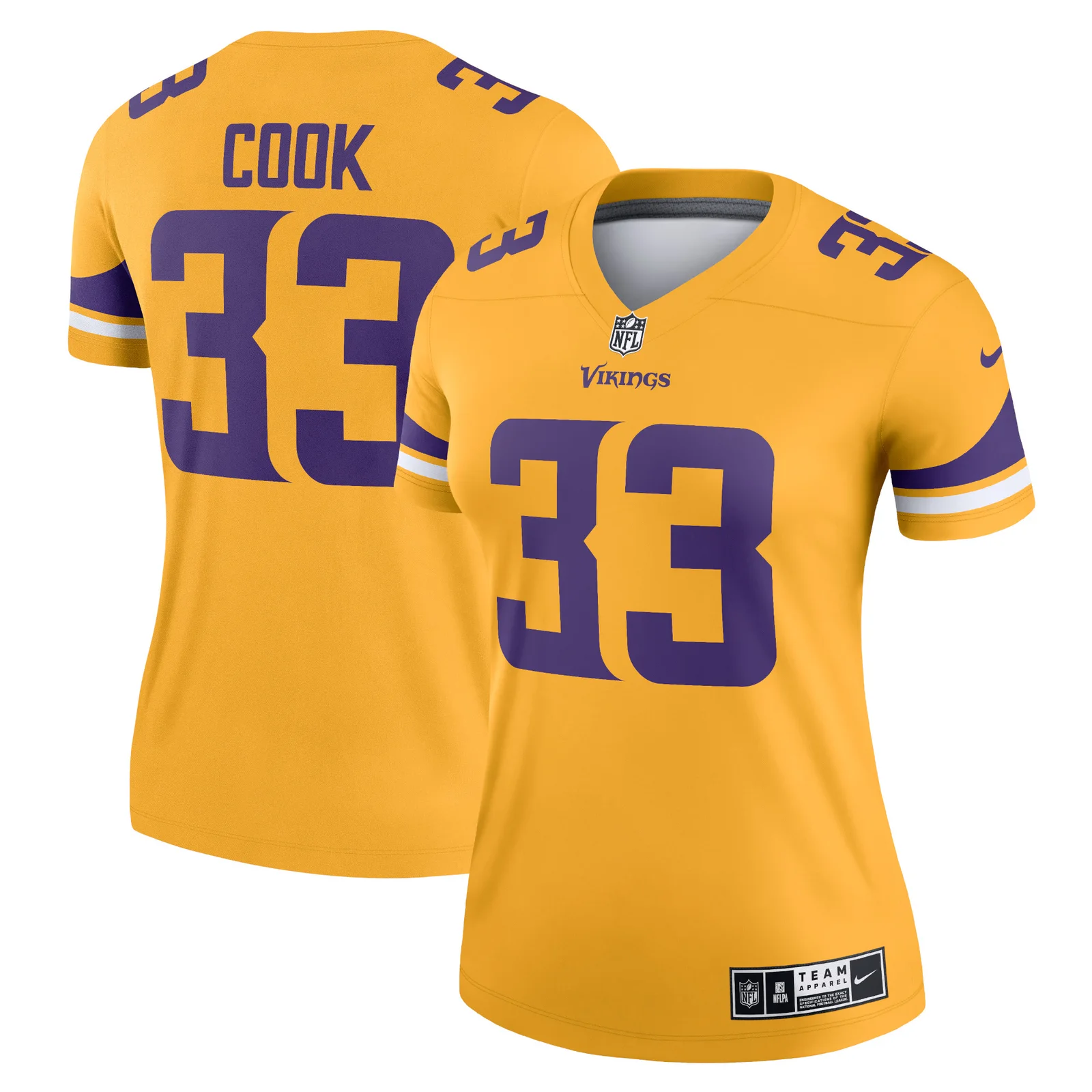 Dalvin Cook Minnesota Vikings Woman's Inverted Legend Jersey - Gold -