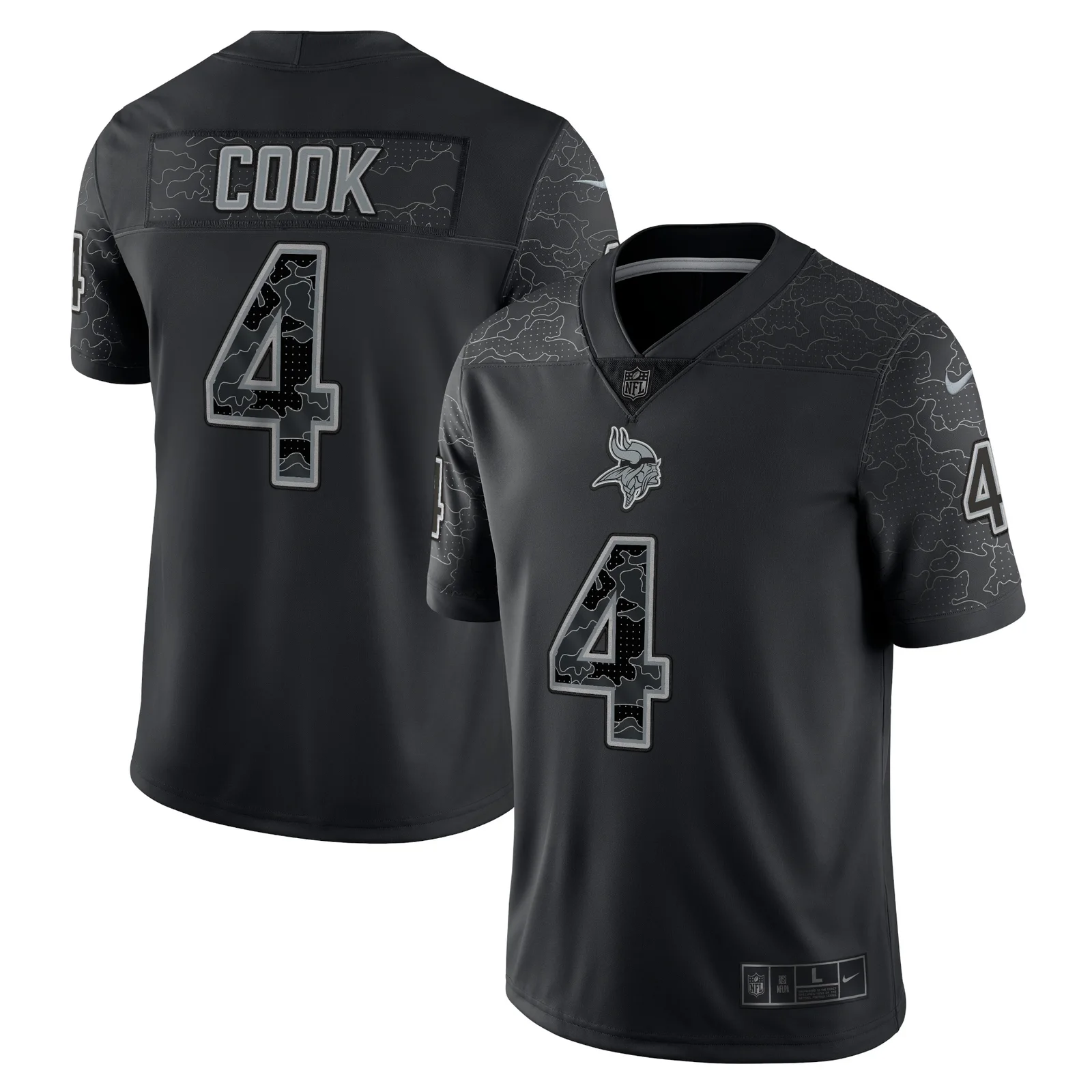 Men's Dalvin Cook Minnesota Vikings RFLCTV Limited Jersey - Black -