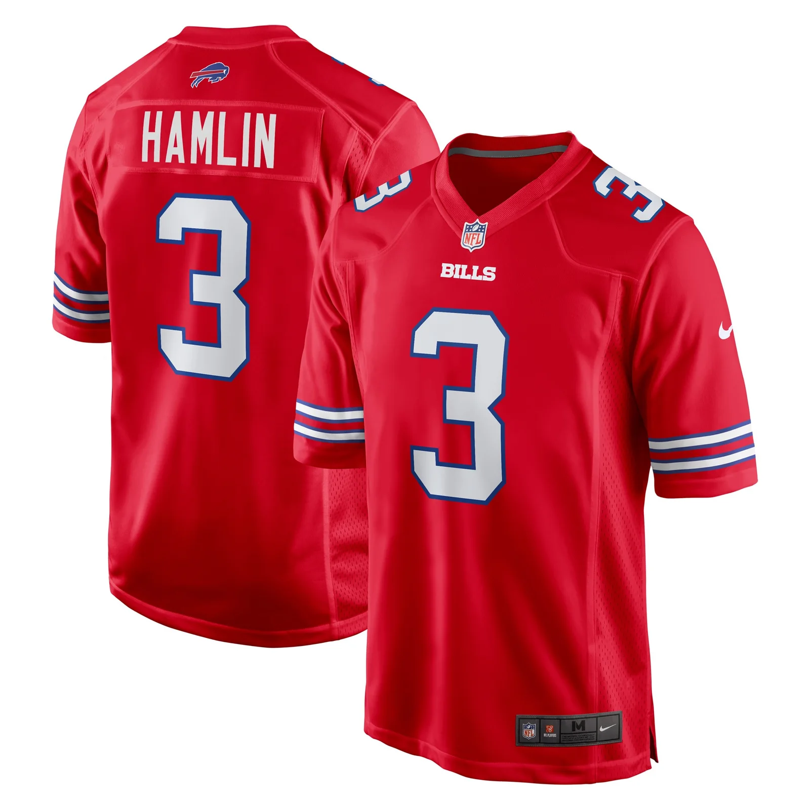 Men'sDamar Hamlin Buffalo Bills Alternate Game Jersey - Red -