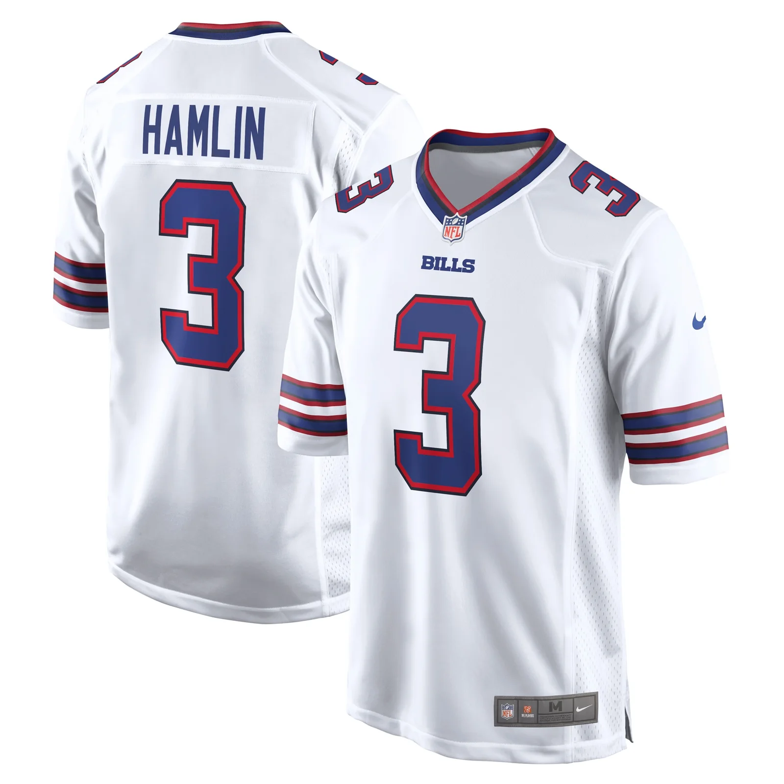 Men'sDamar Hamlin Buffalo Bills  Game Jersey - White -