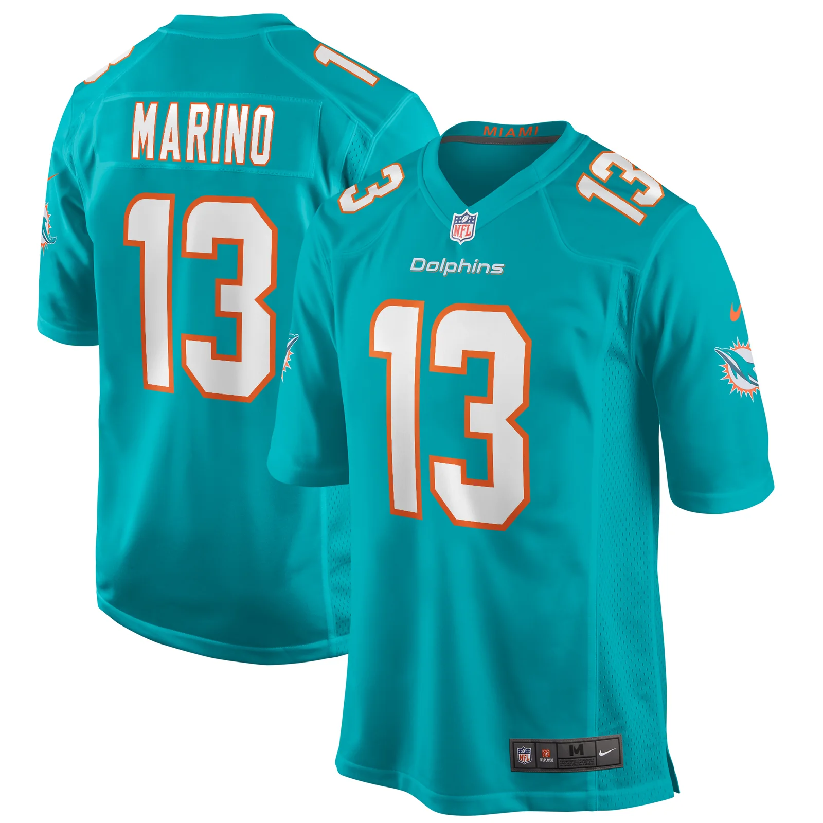 Men'sDan Marino Miami Dolphins Game Retired Player Jersey - Aqua -