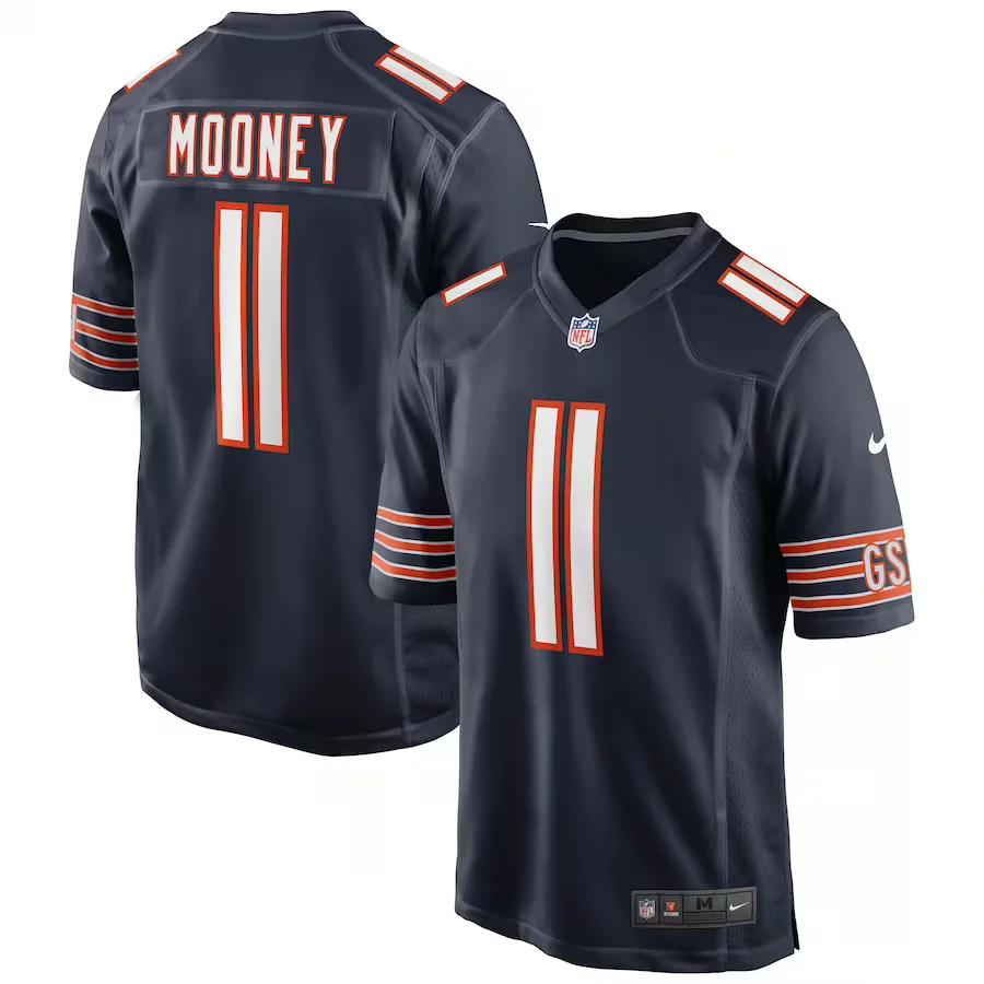 Darnell Mooney Jersey, Navy Men's, Game Jersey -