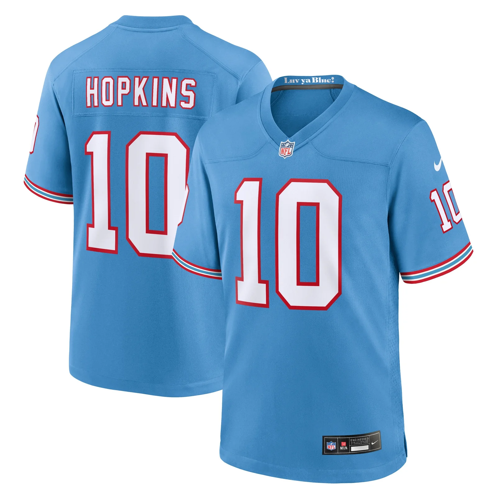 Men's DeAndre Hopkins Tennessee Titans Oilers Throwback Player Game Jersey - Light Blue -