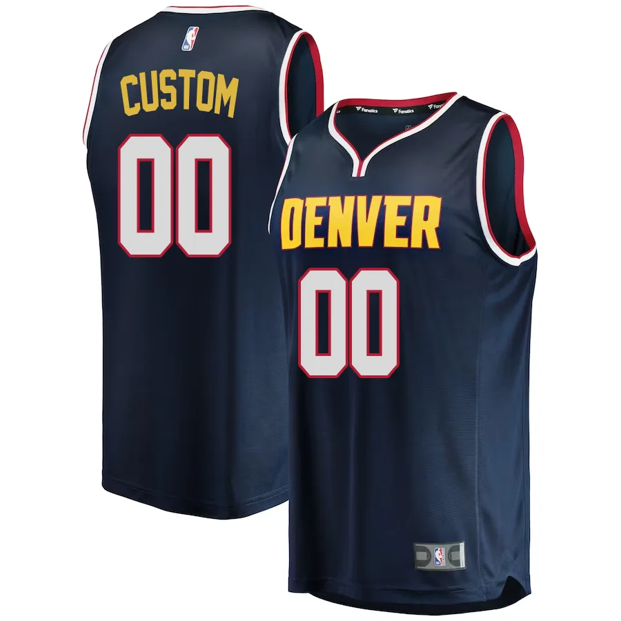 Custom Denver Nuggets Branded Youth Fast Break  Jersey Blue - Icon Edition