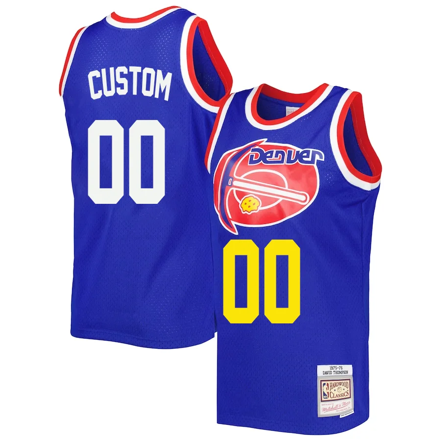 Custom Denver Nuggets Mitchell _ Ness Hardwood Classics 1975-76 Swingman Jersey - Royal -
