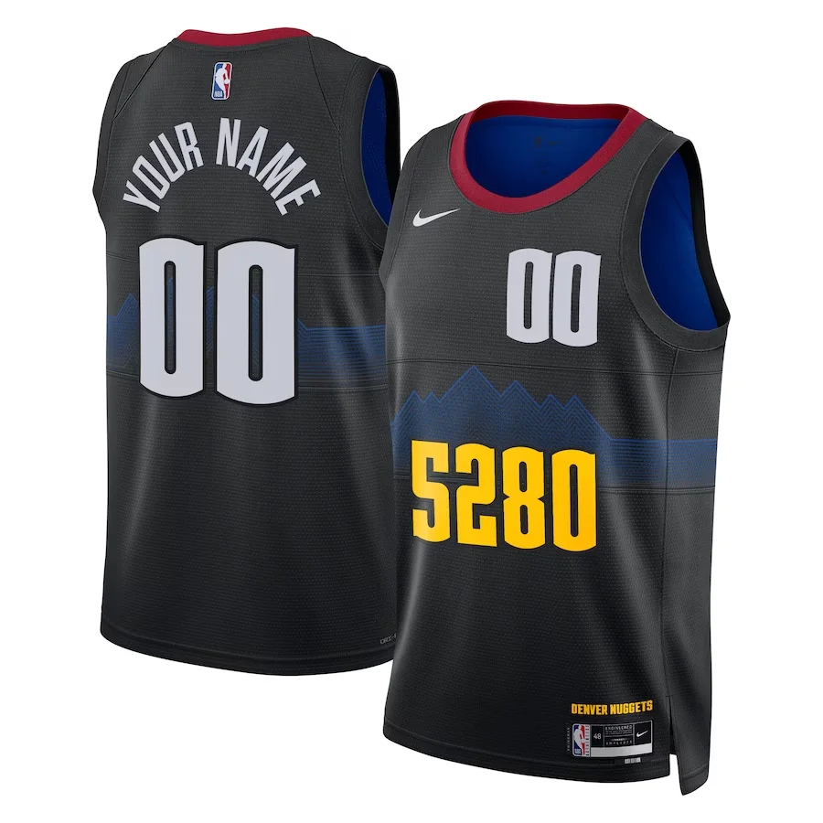 Custom Denver Nuggets Unisex 2023-24 Custom Swingman Jersey - Black - City Edition -