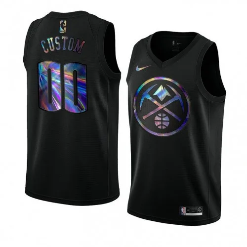 Men's Denver Nuggets Custom Black Iridescent HWC Collection 2021 Limited Jersey -