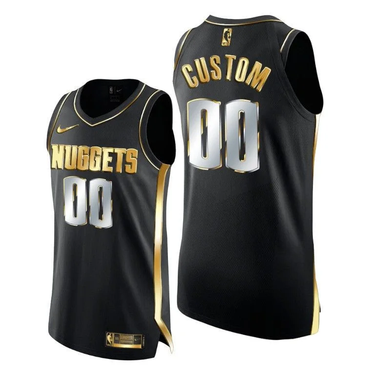 Men's Denver Nuggets Custom Golden Limited Edition Black Jersey 2020-21 -