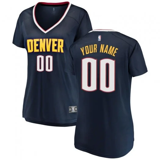 Woman's Custom Denver Nuggets Navy 2018/19 Fast Break Jersey - Icon Edition -
