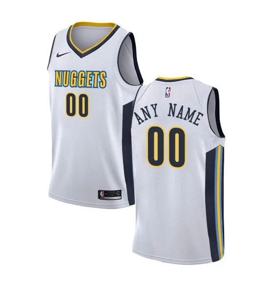 Woman's Customized Denver Nuggets White Association Edition Jersey -
