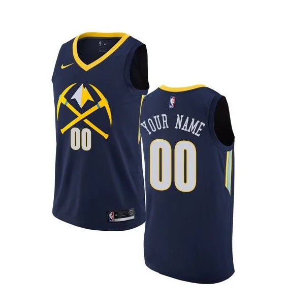 Youth's Customized Denver Nuggets Navy Blue City Edition Jersey -