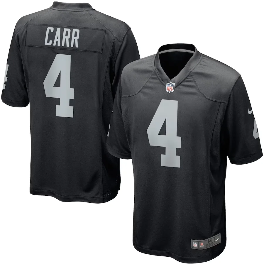 Derek Carr Jersey, Black Men's, Game Player Jersey -