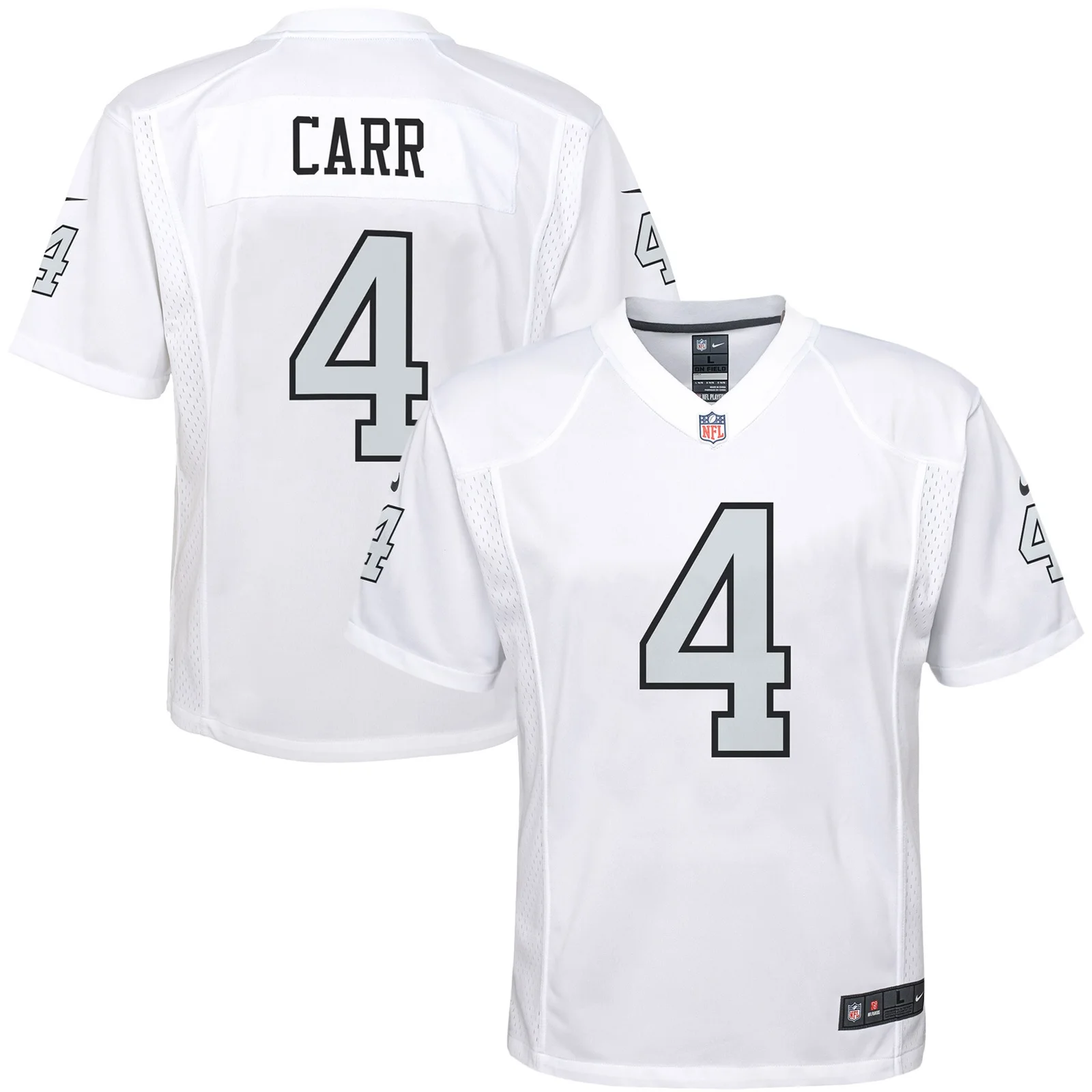 Derek Carr Las Vegas Raiders Youth Color Rush Game Jersey - White -