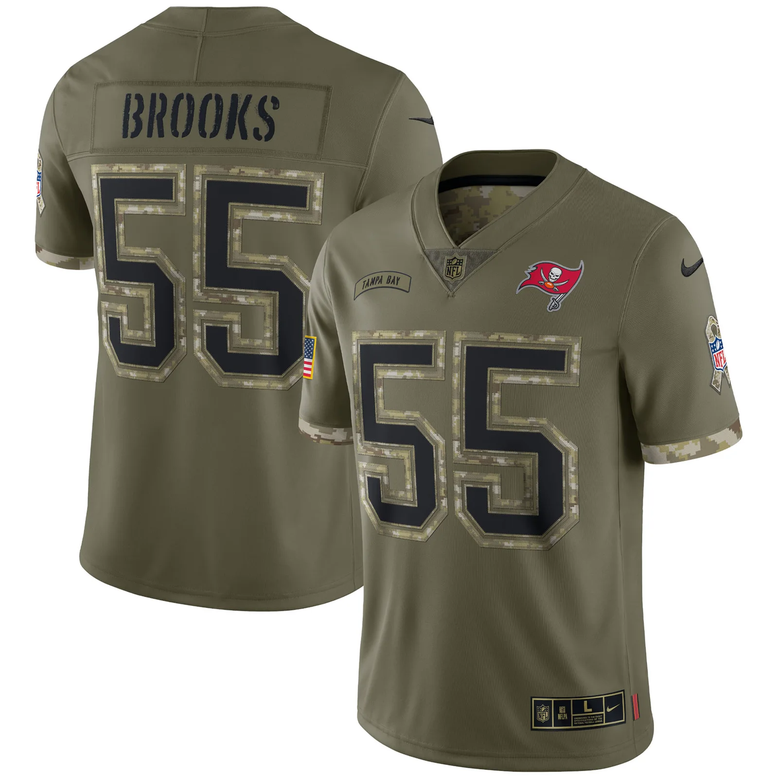 Men's Derrick Brooks Tampa Bay Buccaneers 2022 Salute To Service Retired Player Limited Jersey - Olive -