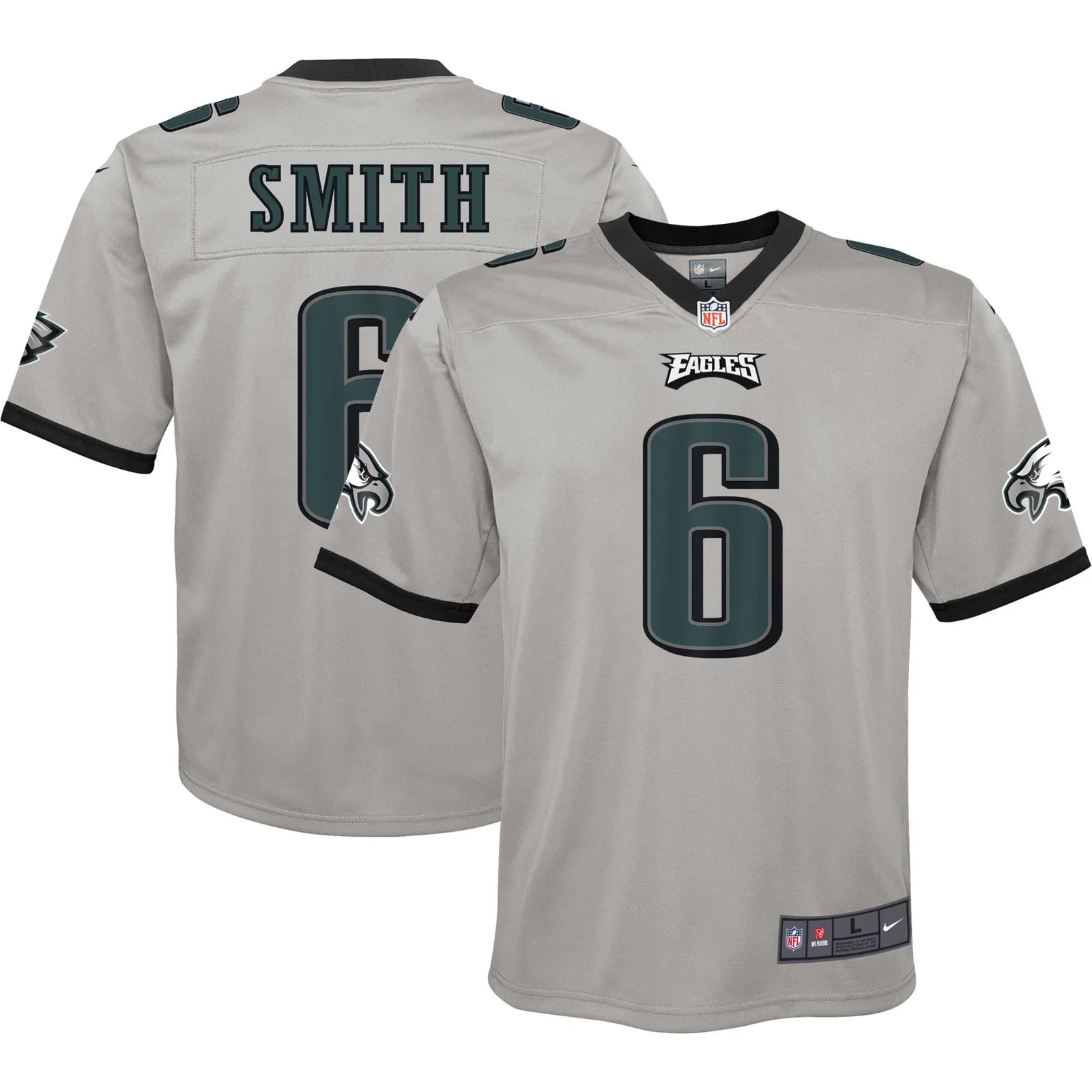 DeVonta Smith Philadelphia Eagles Youth Inverted Game Jersey - Silver -