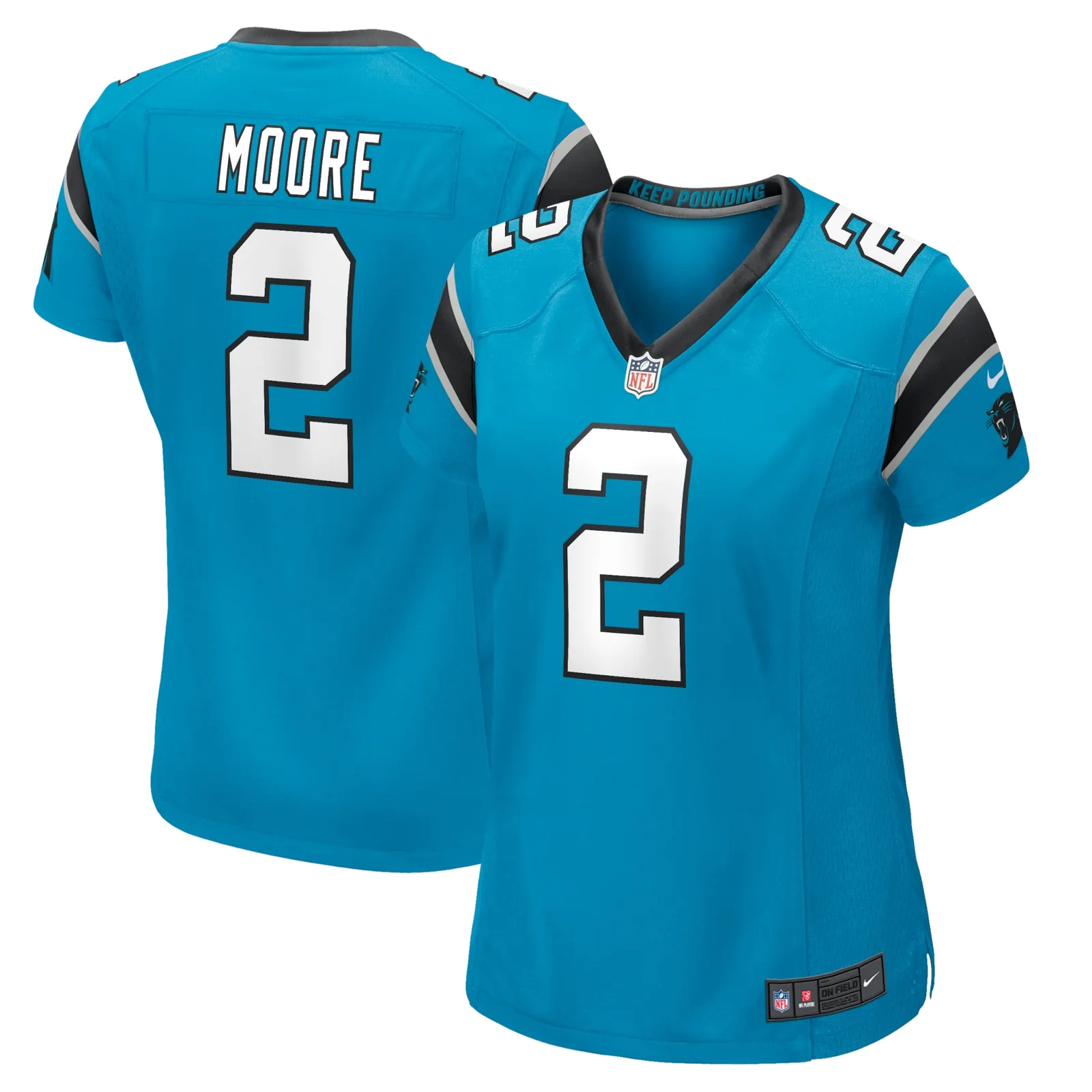 D.J. Moore Carolina Panthers Woman's Game Jersey - Blue -