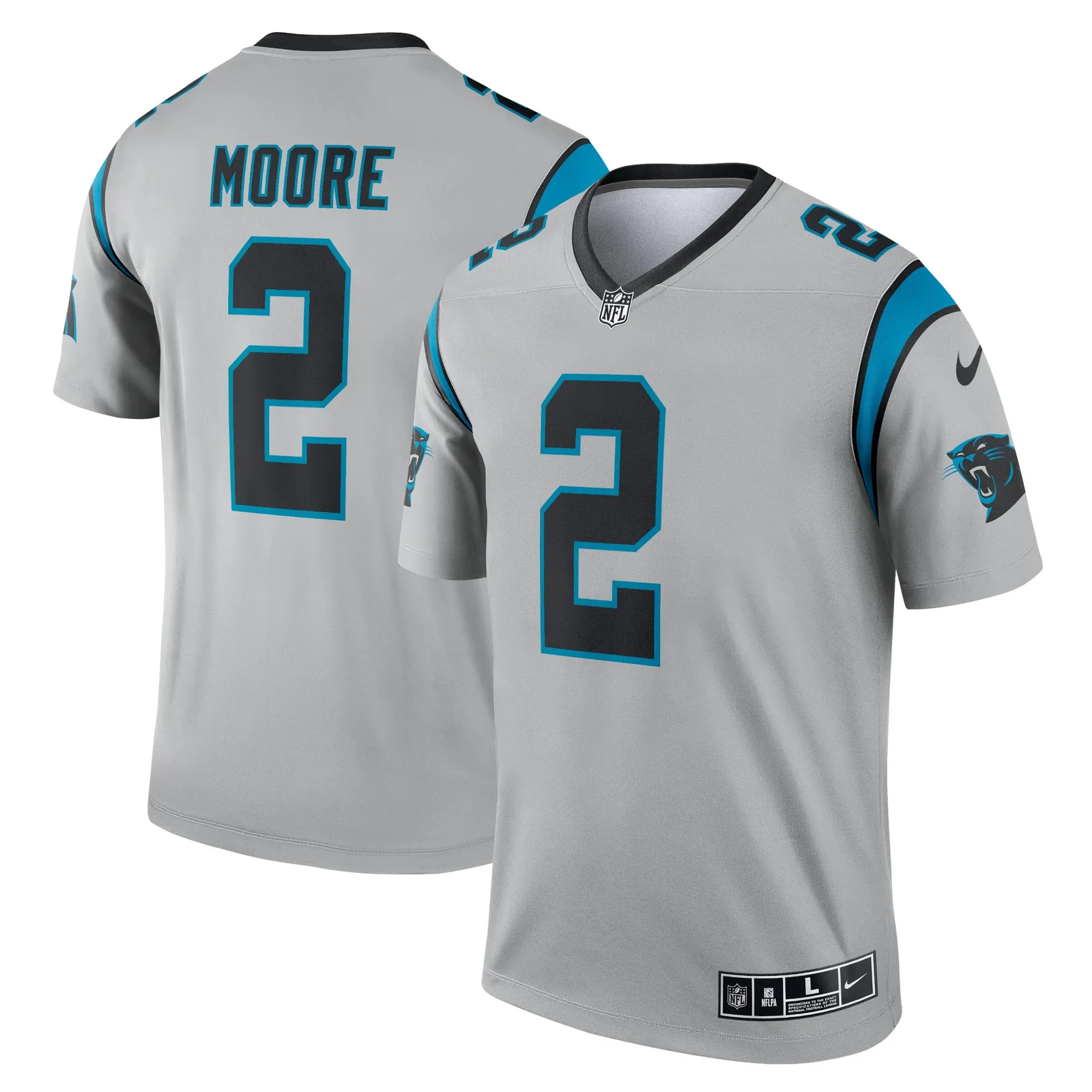 Men's D.J. Moore Carolina Panthers Inverted Legend Jersey - Silver -