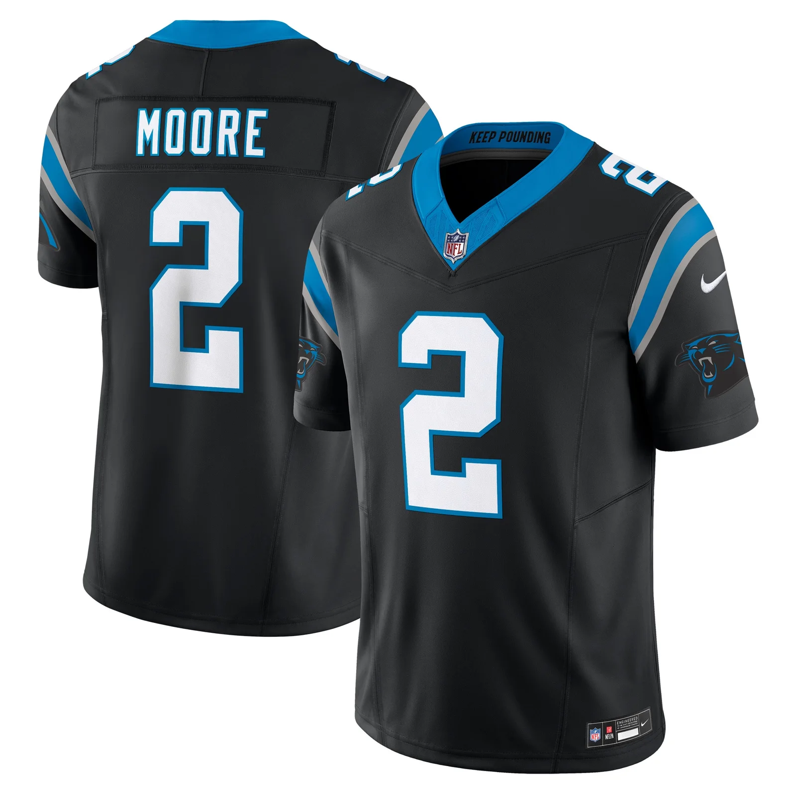Men's D.J. Moore Carolina Panthers Vapor F.U.S.E. Limited Jersey - Black -