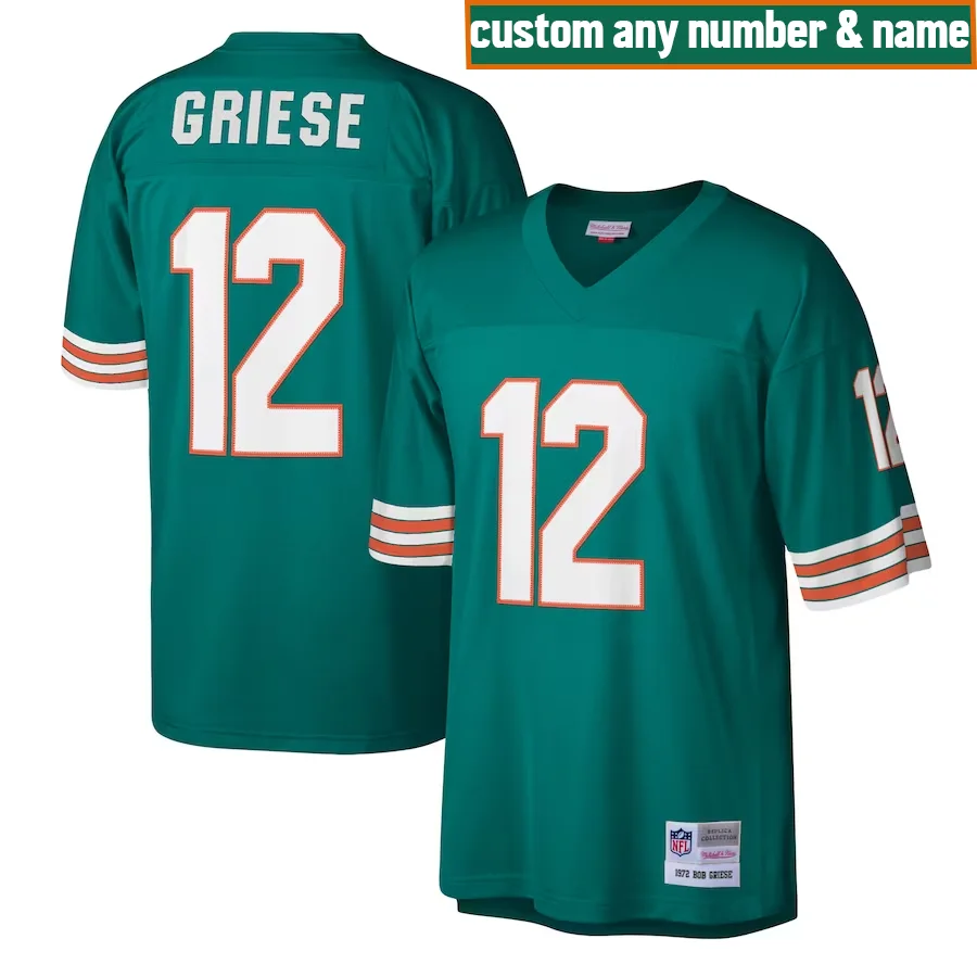 Dolphins Custom Jersey, Aqua Men's, 1972 Legacy  Jersey