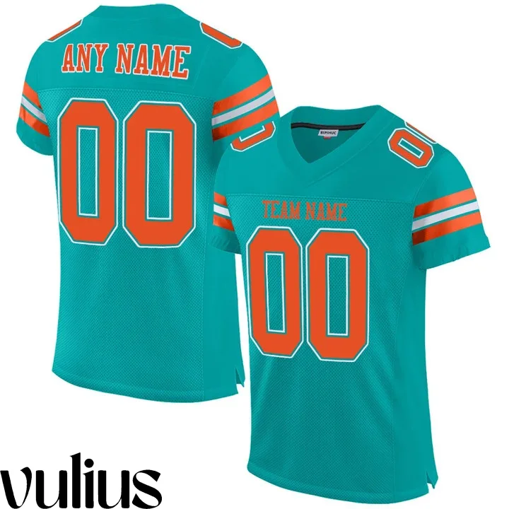 Dolphins Custom Jersey, Aqua Men's Jersey, Sports Design Stitched Jersey -