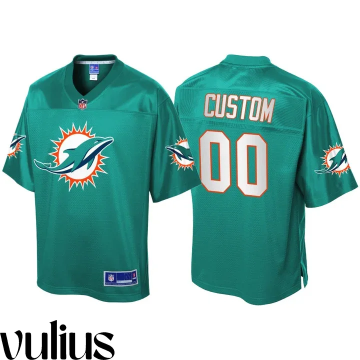 Dolphins Custom Jersey, Aqua Men's Jersey, Team Icon Jersey -