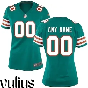 Dolphins Custom Jersey, Aqua Woman's Jersey, Alternate Game Jersey -