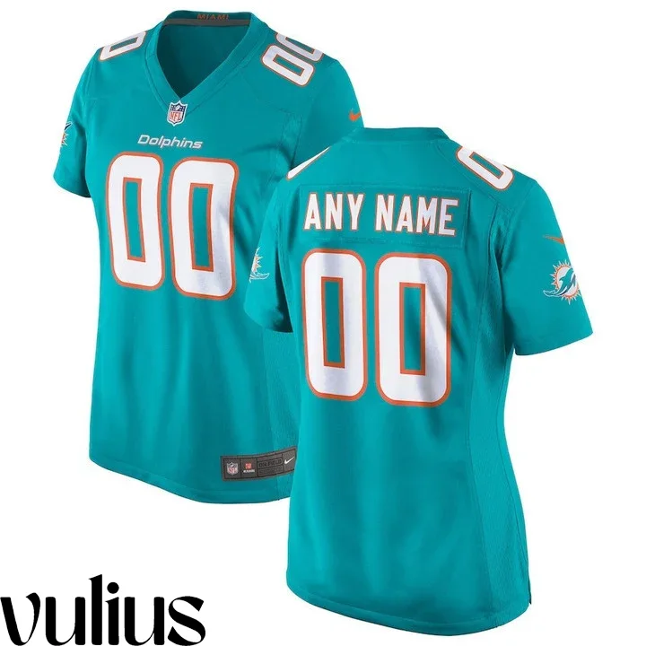 Dolphins Custom Jersey, Aqua Woman's Jersey, Home Game Jersey -