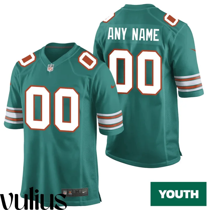 Dolphins Custom Jersey, Aqua Youth's Jersey, Alternate Jersey - Mardi Gras -