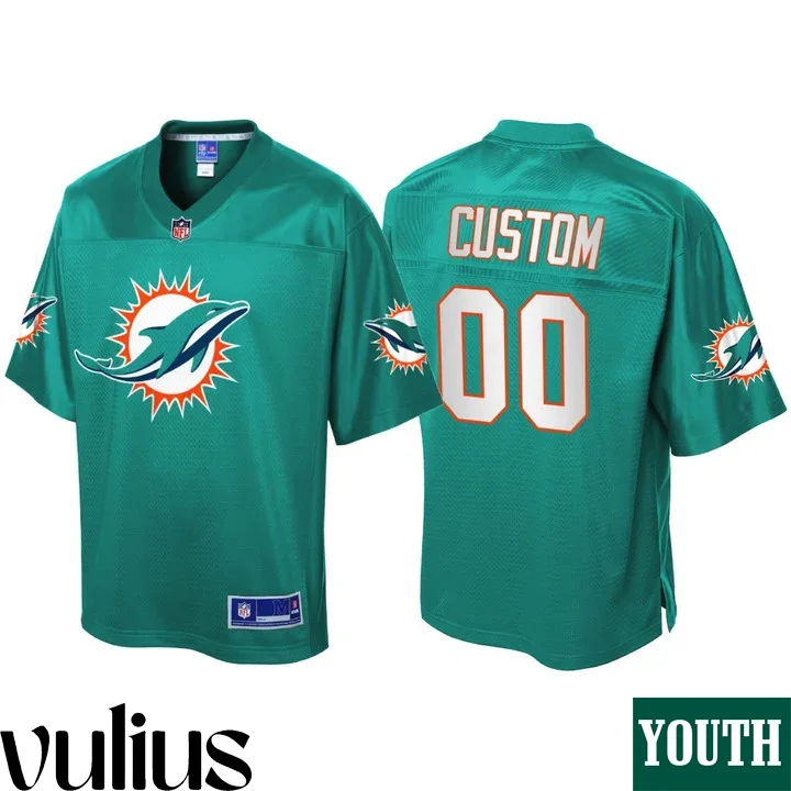 Dolphins Custom Jersey, Aqua Youth's Jersey, Team Icon Jersey -